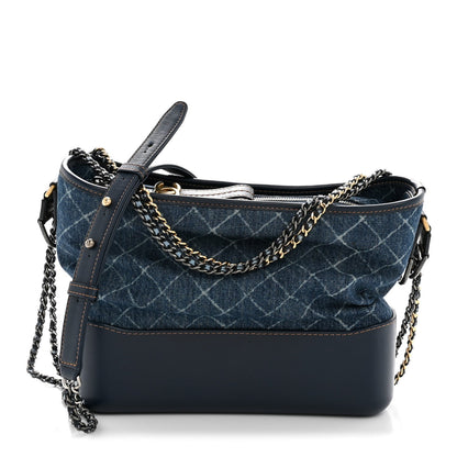 Denim Calfskin Medium Gabrielle Hobo Blue