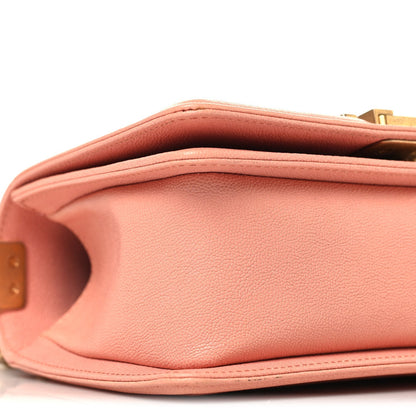 Caviar Quilted Small Boy Flap Light Pink