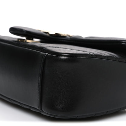 Lambskin Matelasse Medium GG Marmont Shoulder Bag Black