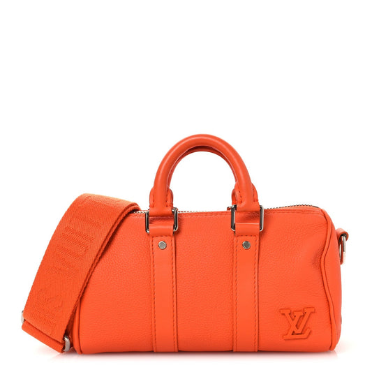 Grained Calfskin Aerogram Keepall XS Orange