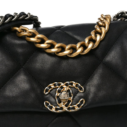 Lambskin Quilted Medium Chanel 19 Flap Black