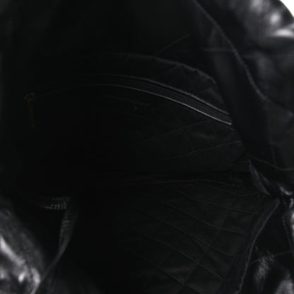 Shiny Calfskin Quilted Small Chanel 22 Black