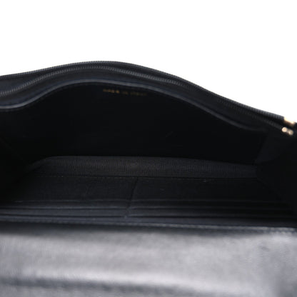 Lambskin Quilted Lion Motif Wallet On Chain WOC Black