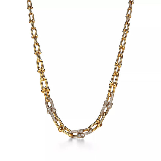 Tiffany HardWear Graduated Link Necklace with Pavé Diamonds