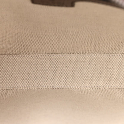 GG Supreme Monogram Textured Dollar Calfskin Web Ophidia Wristlet Shoulder Bag Beige Ebony New Acero