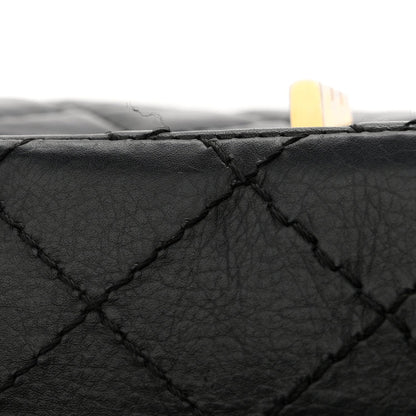 Aged Calfskin Quilted 2.55 Reissue 225 Flap Black