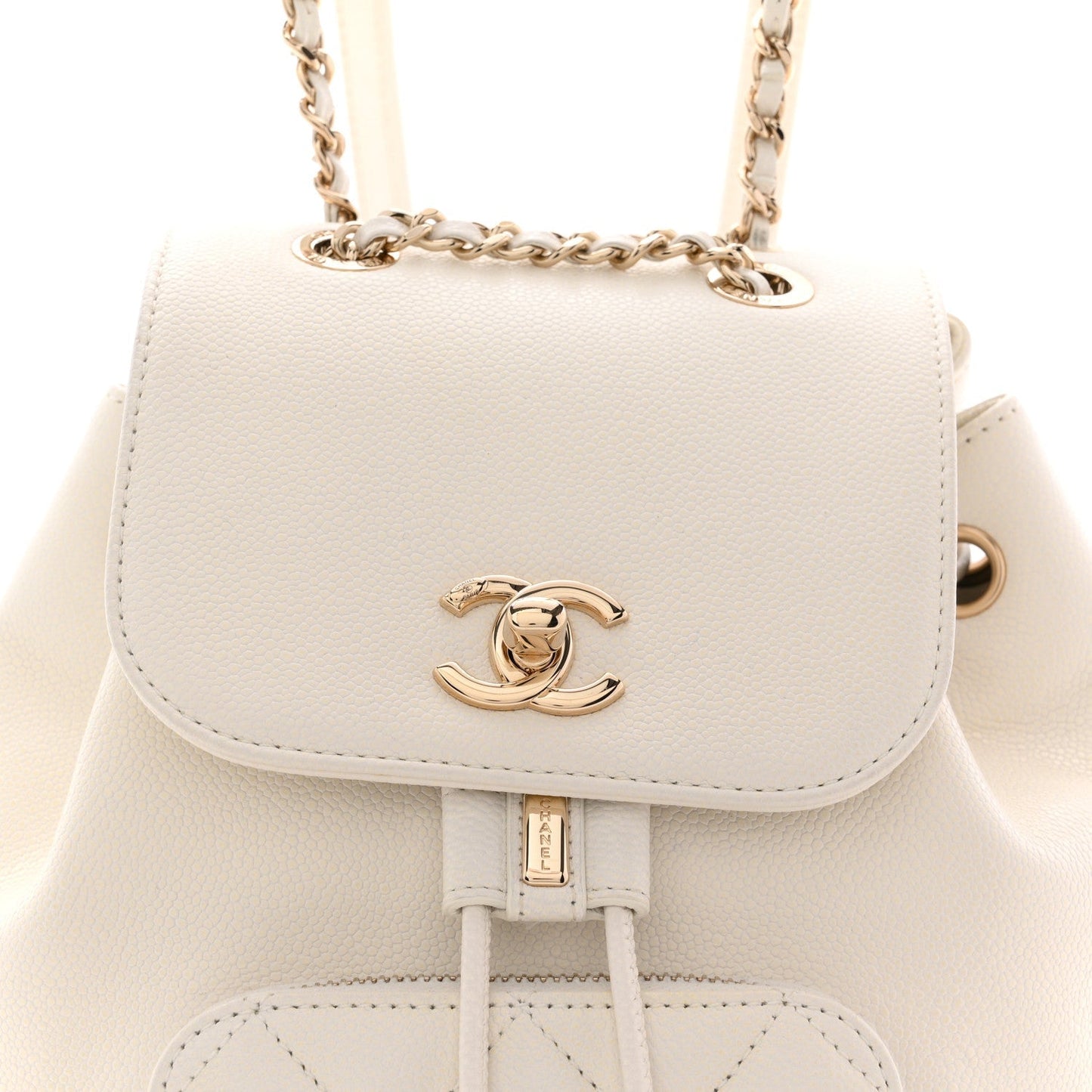 Caviar Quilted Mini Business Affinity Backpack White