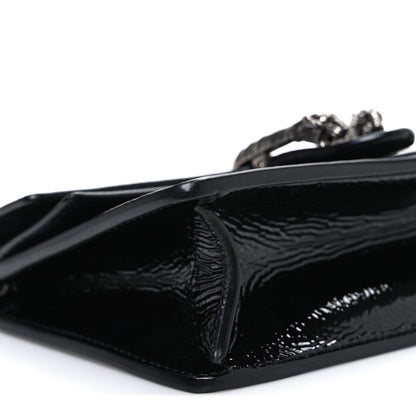 Crinkled Patent Mini Dionysus Shoulder Bag Black