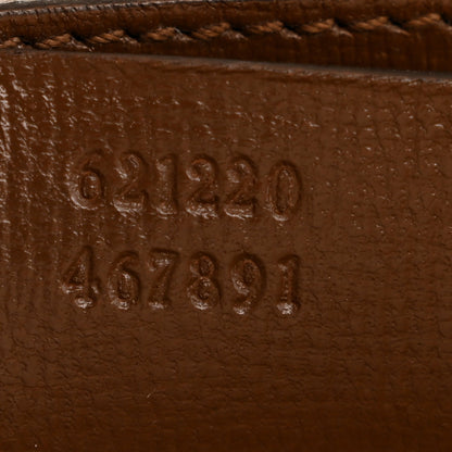 GG Supreme Monogram Azalea Calfskin Small Horsebit 1955 Top Handle Bag Beige Ebony Brown Sugar