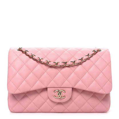 Caviar Quilted Jumbo Double Flap Pink