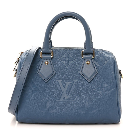 Metallic Empreinte Monogram Giant Speedy Bandouliere 20 Navy Nacre