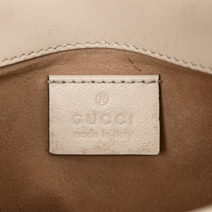 Calfskin Matelasse Super Mini GG Marmont Shoulder Bag White