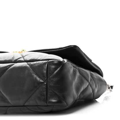 Goatskin Quilted Large Chanel 19 Flap Black