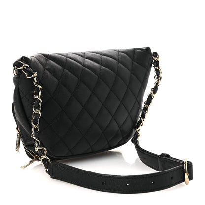 Caviar Quilted Business Affinity Waist Belt Bag Black