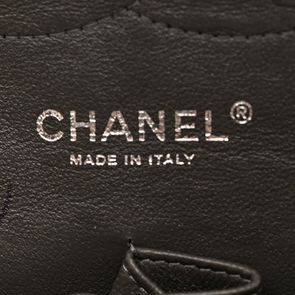 Caviar Quilted Jumbo Double Flap Grey