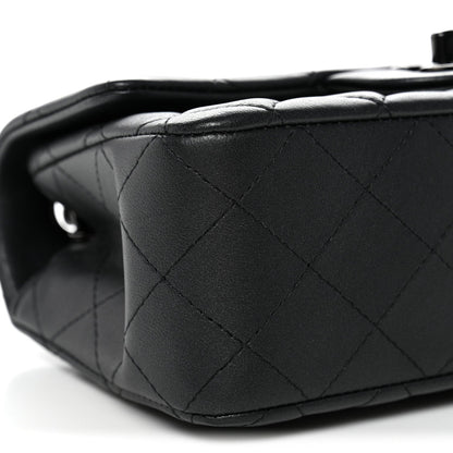 Lambskin Quilted Mini Rectangular Flap So Black
