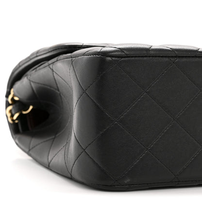 Lambskin Quilted Jumbo Double Flap Black