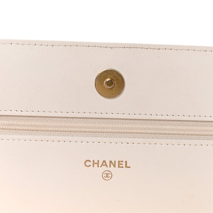 Lambskin Quilted Romance Wallet On Chain WOC White
