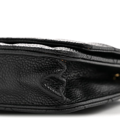 Caviar Quilted Wallet on Chain WOC Black