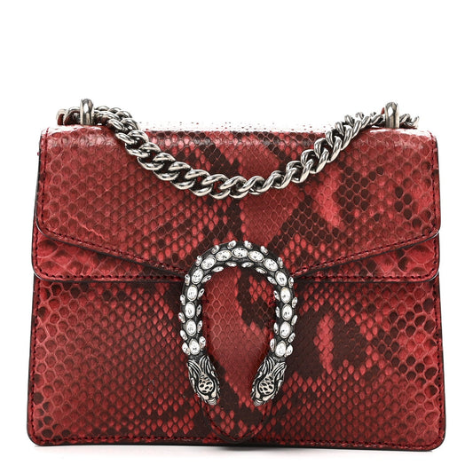 Snakeskin Mini Dionysus Shoulder Bag Red