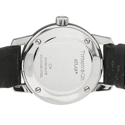Stainless Steel Calfskin 29mm Atlas 2-Hand Quartz Watch Black