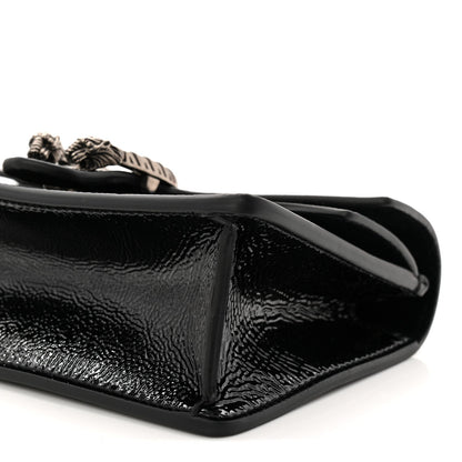 Crinkled Patent Super Mini Dionysus Shoulder Bag Black