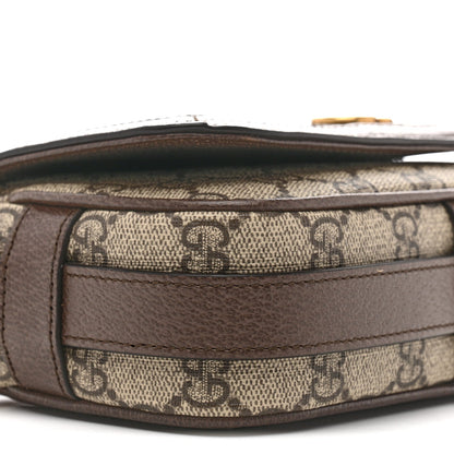 GG Supreme Monogram Web Mini Ophidia Flap Shoulder Bag Brown