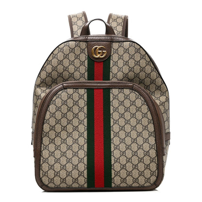 GG Supreme Monogram Medium Ophidia Day Backpack Brown