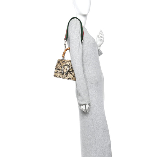 Snakeskin Bamboo Web Mini Dionysus Top Handle Bag