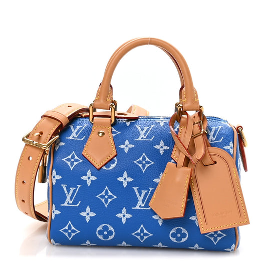 Calfskin Monogram Speedy P9 Bandouliere 20 Blue