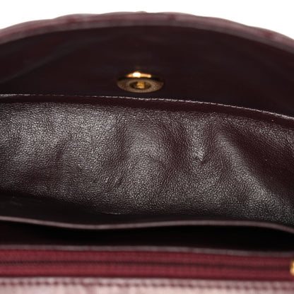 Lambskin Quilted Mini Rectangular Flap Burgundy
