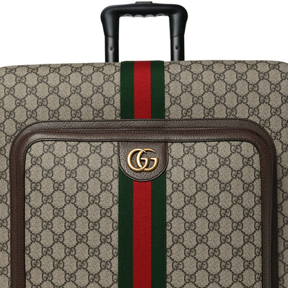 GG Supreme Monogram Web Medium Savoy Trolley Beige Ebony