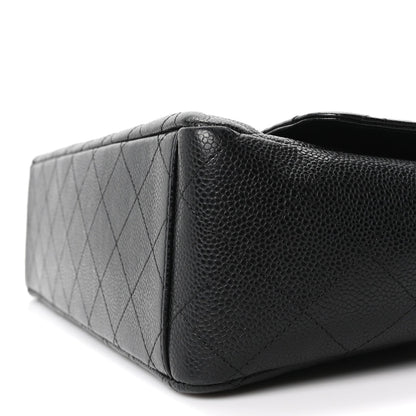 Caviar Quilted Maxi Double Flap Black