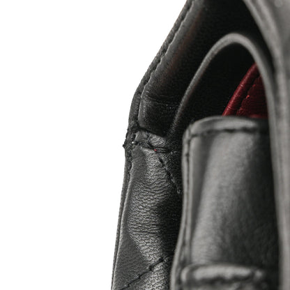 Lambskin Quilted Medium Double Flap Black