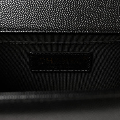 Caviar Quilted Medium Boy Flap Black
