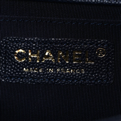 Caviar Quilted Medium Boy Flap Navy
