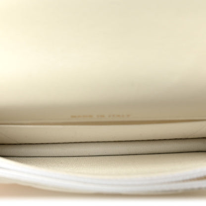 Calfskin Quilted Mini Maxi Pearls Wallet On Chain WOC White