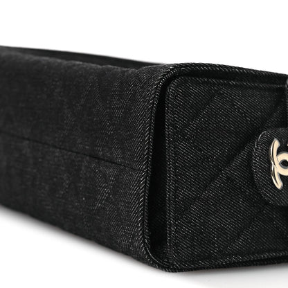 Denim Quilted Mini Chanel 25 Handbag Dark Blue
