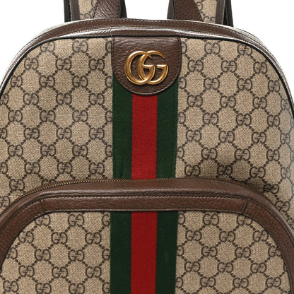 GG Supreme Monogram Medium Ophidia Day Backpack Brown