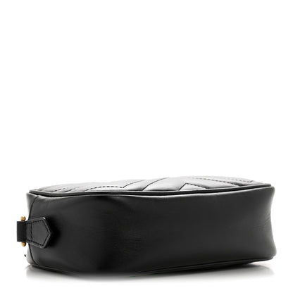 Calfskin Matelasse Mini GG Marmont Chain Shoulder Bag Black