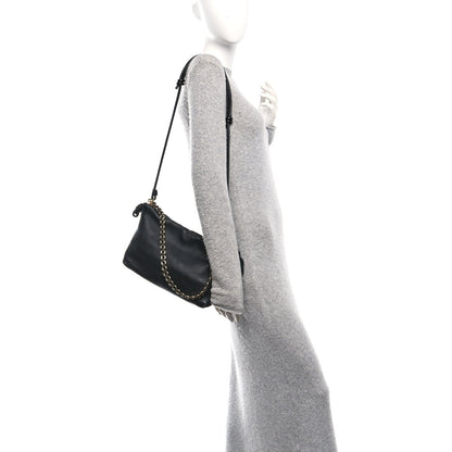 Mellow Nappa Medium Donut Chain Flamenco Knot Clutch Black