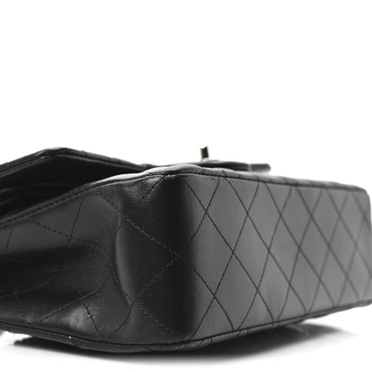 Lambskin Quilted Small Double Flap Black