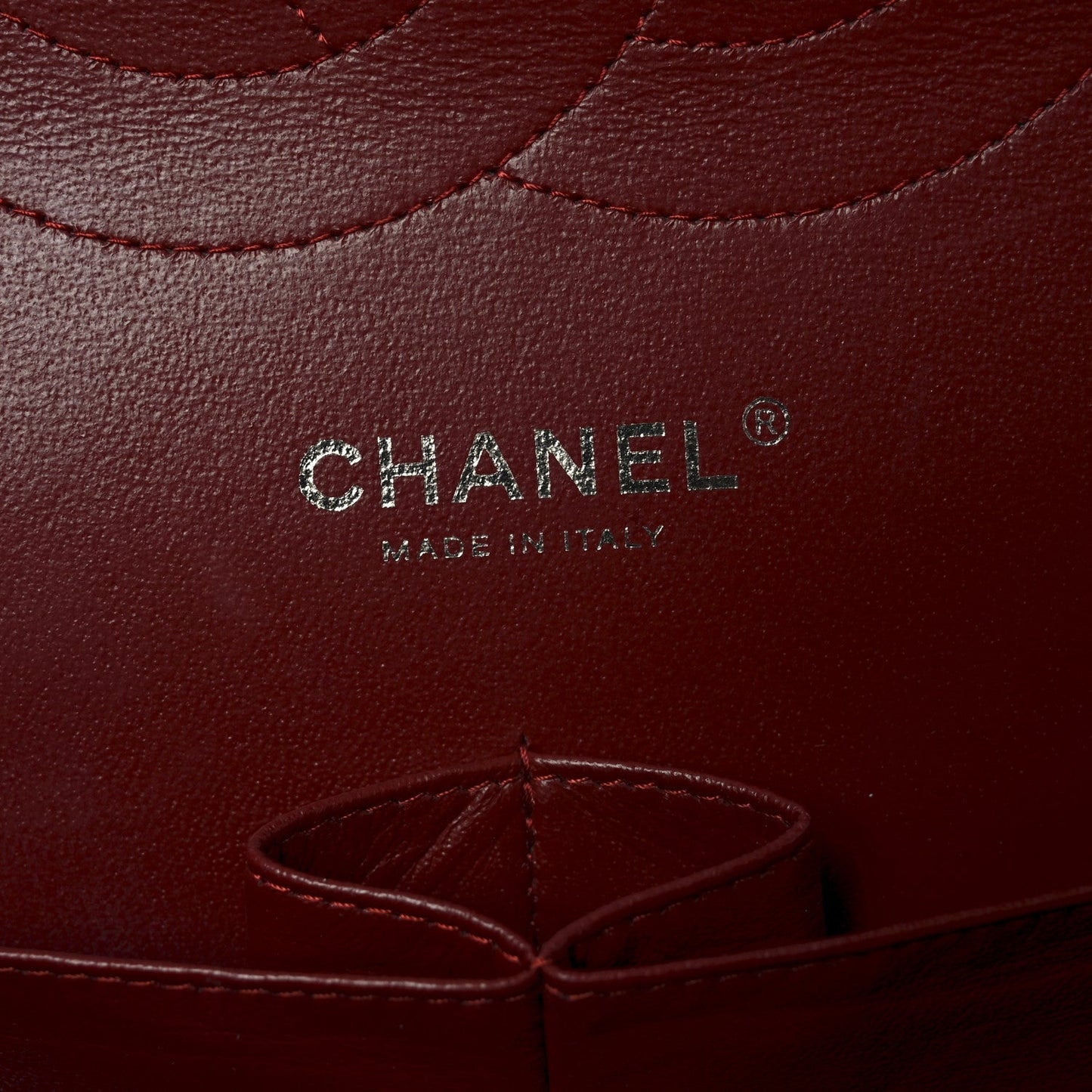 Patent Quilted Jumbo Double Flap Dark Red