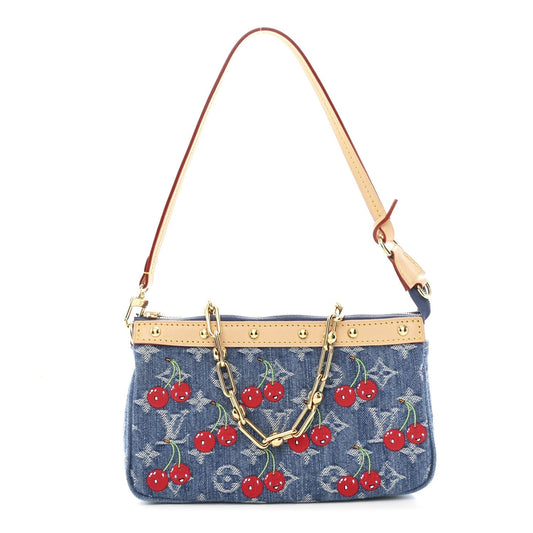 LV X TM Monogram Denim Cerises Pochette Accessories Blue