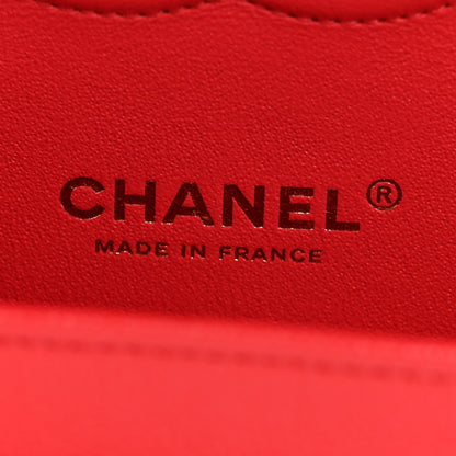 Caviar Quilted Medium Double Flap Red