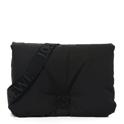 Nylon Medium Goya Puffer Bag Black