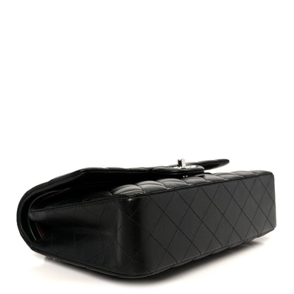 Lambskin Quilted Medium Double Flap Black