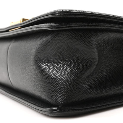 Caviar Quilted Medium Boy Flap Black
