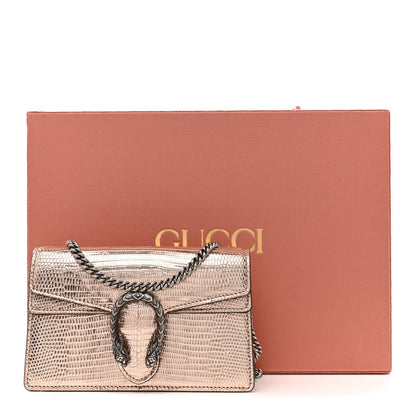 Metallic Lizard Super Mini Dionysus Bag Rame