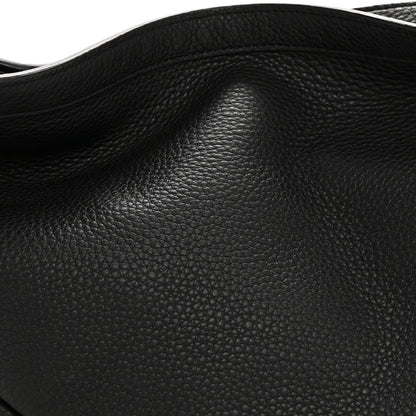Grained Calfskin Large Slouchy Banana Bag Black
